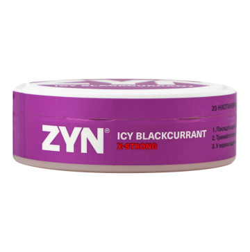 Подушечки нікотиновмісні безтютюнові Icy blackcurrant X-Strong ZYN 20х0.7г