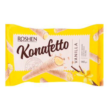 Трубочки вафельні з ванільною начинкою Konafetto Roshen м/у 140г