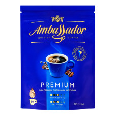 Кава натуральна розчинна сублімована Premium Ambassador д/п 100г