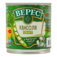 Квасоля відварена стерилізована Ніжна Верес з/б 200г