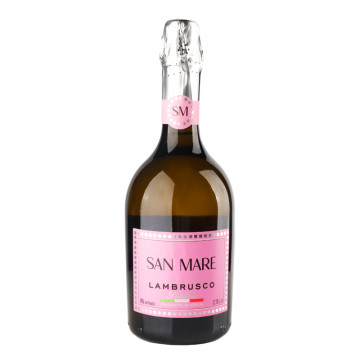 Вино 0.75л 8% біле напівсолодке газоване Ламбруско San Mare пл