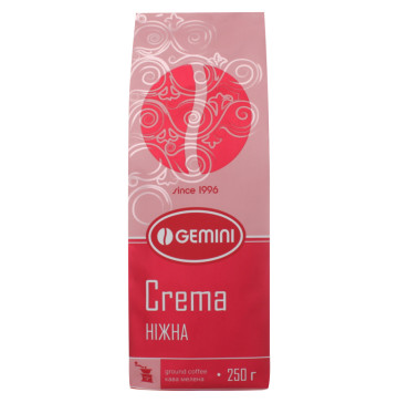 Кава натуральна смажена мелена Crema Gemini в/у 250г