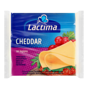 Сир плавлений 36.2% скибочки Cheddar Lactima м/у 8х16.25г