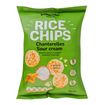 Чипси рисові зі смаком лисичок в сметані Pikolo м/у 50г