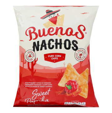 Чипси кукурудзяні зі смаком солодкої паприки Nachos Buenos м/у 90г