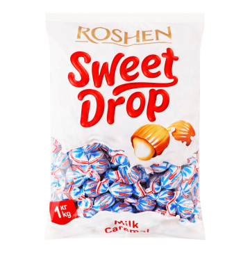 Карамель з молочною начинкою Молочна крапелька Roshen м/у 1кг