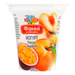 Йогурт 1.5% Персик-маракуя Фанні ст 240г