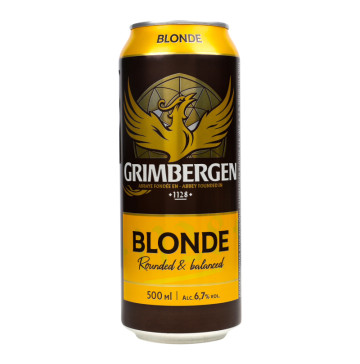 Пиво спеціальне 500мл 6.7% світле пастеризоване Blonde Grimbergen з/б