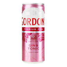 Напій слабоалкогольний 0.25л 6.4% газований Pink Gin&Tonic Gordon's з/б