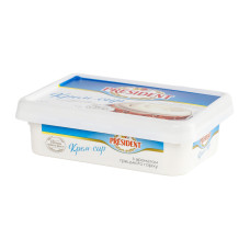 Крем-сир 18% з ароматом волоського горіха President п/у 180г Крем-сир 18% з ароматом волоського горіха President п/у 180г