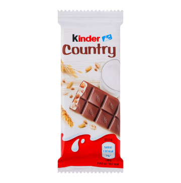 Шоколад молочний з молочною начинкою та злаками Country Kinder м/у 23.5г