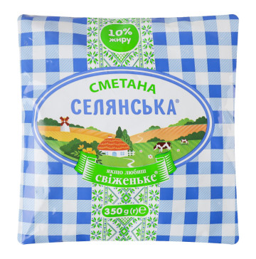 Сметана 10% Селянська м/у 350г