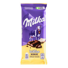 Шоколад молочний пористий Кокос Bubbles Milka м/у 97г