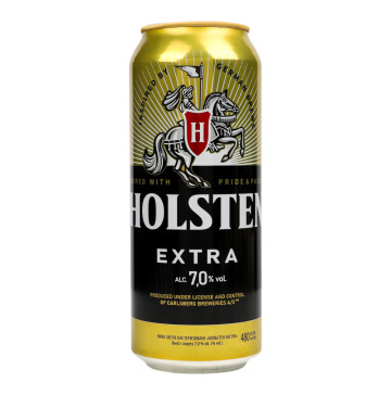 Пиво 480мл 7% світле пастеризоване Extra Holsten з/б