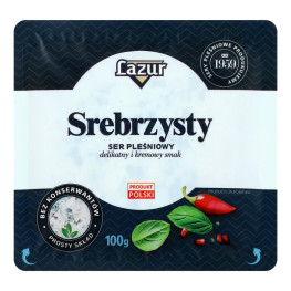 Сир 50% з пліснявою Сріблястий Lazur лоток 100г