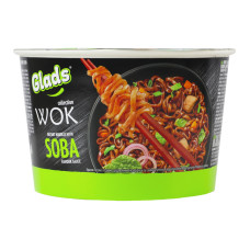 Локшина швидкого приготування з соусом Соба Wok Glads ст 95г Локшина швидкого приготування з соусом Соба Wok Glads ст 95г