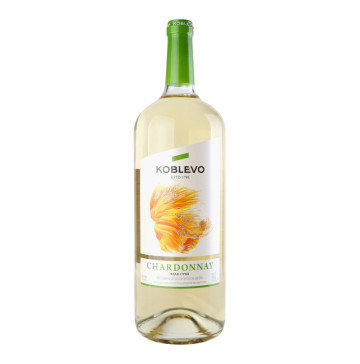 Вино 1.5л 9.5-14% біле сухе Chardonnay Koblevo пл