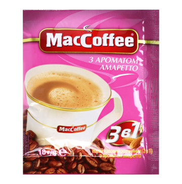 Напій кавовий розчинний з ароматом амаретто MacCoffee 3в1 м/у 18г