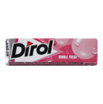 Гумка жувальна без цукру зі смаком фруктів і м'яти Bubble fresh Dirol м/у 14г