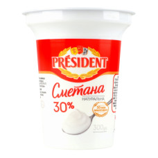 Сметана 30% President cт 300г