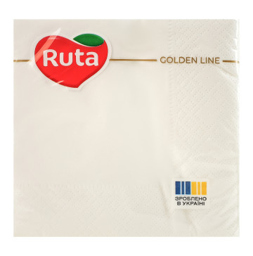 Серветки паперові 2-х шарові білі 235х235мм Golden line Ruta 40шт