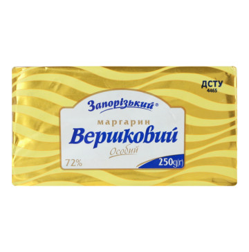 Маргарин 72% столовий Вершковий особий Запорізький м/у 250г