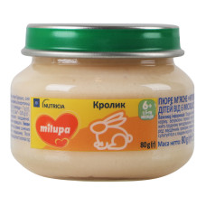 Пюре для дітей від 6міс м’ясне Кролик Milupa с/б 80г