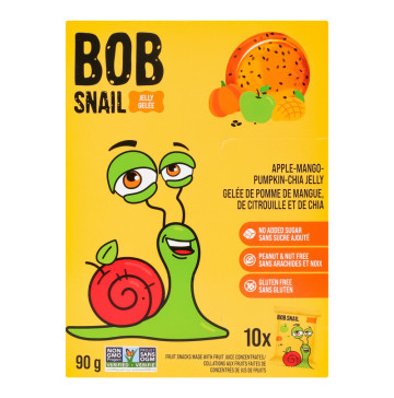 Мармелад фруктово-овочевий Яблуко-манго-гарбуз-чіа Jelly Bob Snail к/у 10х9г