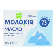 Масло солодковершкове 73% Селянське Молокія м/у 180г Масло солодковершкове 73% Селянське Молокія м/у 180г