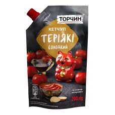 Кетчуп пастеризований Теріякі солодкий Торчин д/п 200г