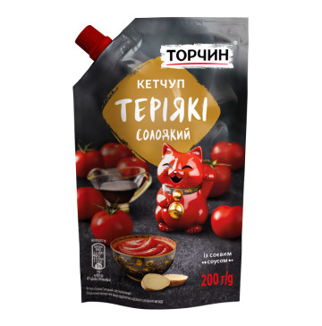 Кетчуп пастеризований Теріякі солодкий Торчин д/п 200г