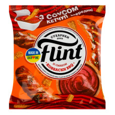 Cухарики пшенично-житні Ковбаски BBQ + соус Кетчуп Flint м/у 70г