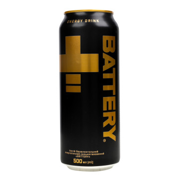 Напій енергетичний безалкогольний сильногазований Battery з/б 500мл
