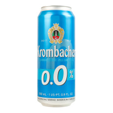 Пиво 0.5л 0% безалкогольне світле фільтроване пастеризоване Pils Krombacher з/б