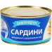 Сардина натуральна з додаванням олії стерилізована Аквамарин з/б 230г