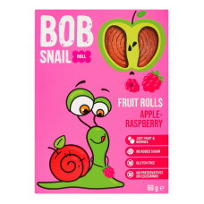 Цукерки фруктово-ягідні натуральні Яблуко-малина Roll Bob Snail к/у 60г