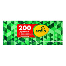 Серветки косметичні 2-х шарові 20х20см Ecolo 200шт