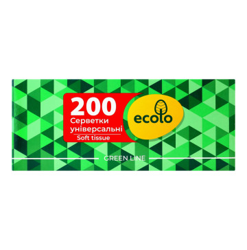 Серветки косметичні 2-х шарові 20х20см Ecolo 200шт