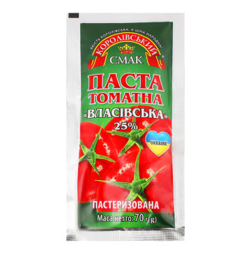 Паста томатна 25% Власівська Королівський смак м/у 70г