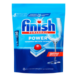 Засіб для миття посуду в посудомийних машинах у таблетках Power All in 1 Powerball Finish 20шт