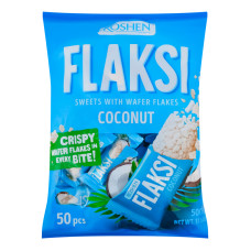 Цукерки з вафельними пластівцями Кокос Flaksi Roshen м/у 500г