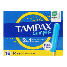 Тампони гігієнічні з аплікатором Regular Compak Tampax 16шт