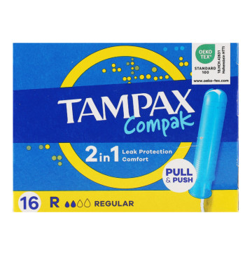 Тампони гігієнічні з аплікатором Regular Compak Tampax 16шт