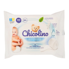 Папір туалетний вологий для дітей біорозкладний Chicolino 40шт