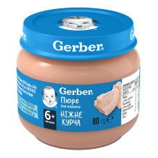 Пюре для дітей від 6міс Ніжне курча Gerber с/б 80г