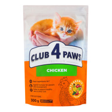 Корм сухий повнораціонний для кошенят Курка Premium Club 4 Paws д/п 300г