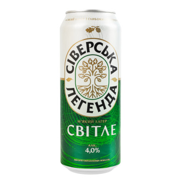 Пиво 0.5л 4% світле пастеризоване Сіверська легенда з/б
