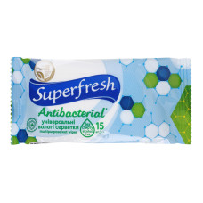 Серветки вологі універсальні Antibacterial Superfresh 15шт