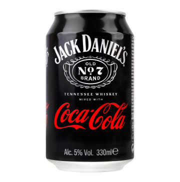 Напій слабоалкогольний 330мл 5% Tennessee Whiskey Jack Daniel's&Coca-Cola з/б