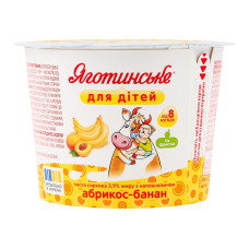 Паста сиркова 3.9% для дітей від 8міс Абрикос-банан Яготинське для дітей ст 90г